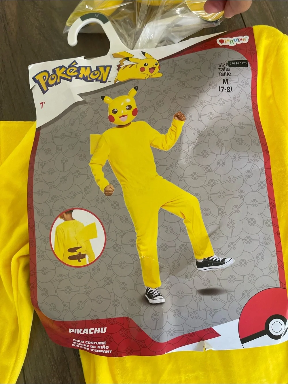 Pokémon Pikachu yellow Kids' Classic Halloween Costume Jumpsuit M (7-8) NWT